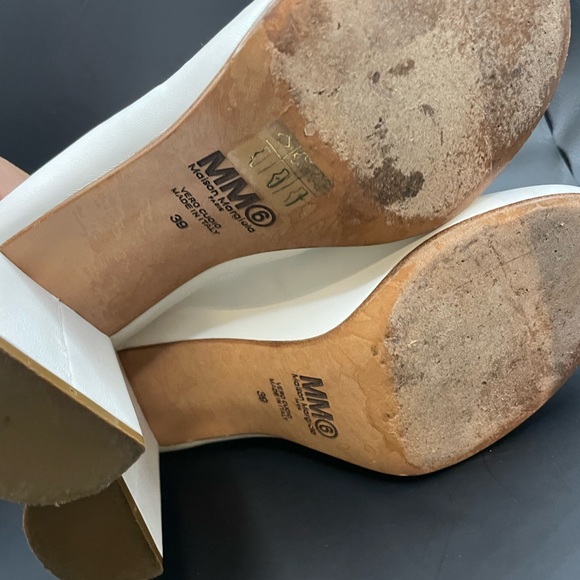 White leather stretchy boots size 8 - Picture 9 of 13